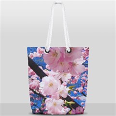 Flower Cherry Wood Tree Flowers Full Print Rope Handle Tote (small) by Sapixe