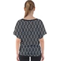 B/W abstract pattern 2 V-Neck Dolman Drape Top View2