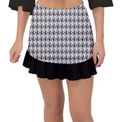 Luv Machine Robot Houndstooth Pattern Grey Fishtail Mini Chiffon Skirt by emilyzragz