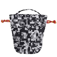 Noise Texture Graphics Generated Drawstring Bucket Bag by Sapixe