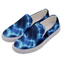 Electricity Blue Brightness Bright Men s Canvas Slip Ons View2
