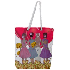 Girl Power Full Print Rope Handle Tote (large) by burpdesignsA