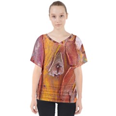 Bark Tree Texture Wood Trunk V-neck Dolman Drape Top by Sapixe