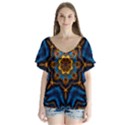 Pattern Abstract Background Art V-Neck Flutter Sleeve Top View1