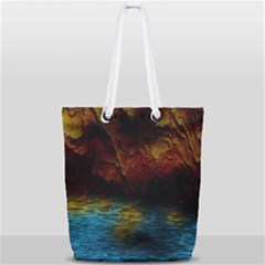 Background Cave Art Abstract Full Print Rope Handle Tote (small) by Sapixe