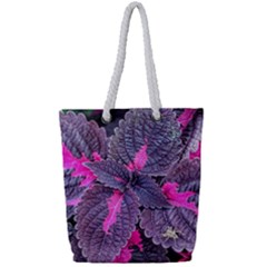 Beefsteak Plant Perilla Frutescens Full Print Rope Handle Tote (small) by Sapixe