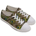 Peacock Feathers Color Plumage Green Women s Low Top Canvas Sneakers View3