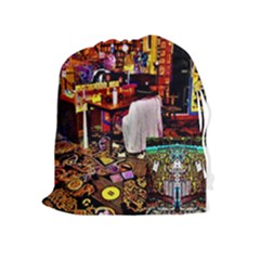 Painted House Drawstring Pouch (xl) by MRTACPANS