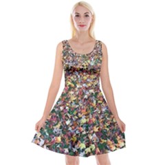 Scattered Leaves Reversible Velvet Sleeveless Dress by SusanFranzblau