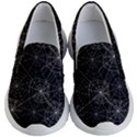 Pattern Spiderweb Halloween Gothic on black background Kid s Lightweight Slip Ons View1