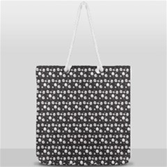 Pattern Skull Bones Halloween Gothic On Black Background Full Print Rope Handle Tote (large) by genx