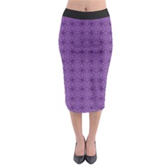 Pattern Spiders Purple And Black Halloween Gothic Modern Midi Pencil Skirt by genx