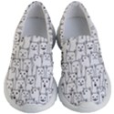 Funny Cat Pattern organic style minimalist on white background Kid s Lightweight Slip Ons View1