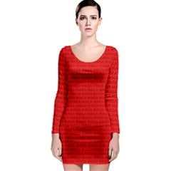 Maga Make America Great Again Usa Pattern Red Long Sleeve Bodycon Dress by snek