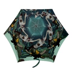 Wonderful Fmermaid With Turtle In The Deep Ocean Mini Folding Umbrellas by FantasyWorld7