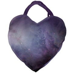 Orion Nebula Pastel Violet Purple Turquoise Blue Star Formation Giant Heart Shaped Tote by genx