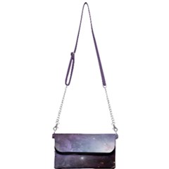 Orion Nebula Pastel Violet Purple Turquoise Blue Star Formation Mini Crossbody Handbag by genx