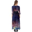 Lagoon Nebula Interstellar Cloud Pastel pink, turquoise and yellow stars Button Up Boho Maxi Dress View2
