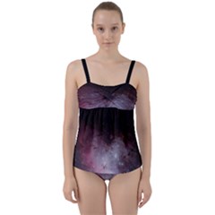 Eagle Nebula Wine Pink And Purple Pastel Stars Astronomy Twist Front Tankini Set by genx