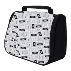 Tape Cassette 80s Retro Genx Pattern Black And White Full Print Travel Pouch (small) by genx