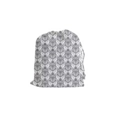 Scarab Pattern Egyptian Mythology Black And White Drawstring Pouch (small) by genx