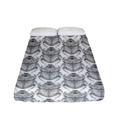 Scarab Pattern Egyptian Mythology Black And White Fitted Sheet (full/ Double Size) by genx