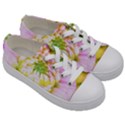 Pretty Pink, White And Yellow Cactus Dahlia Macro Kids  Low Top Canvas Sneakers View3
