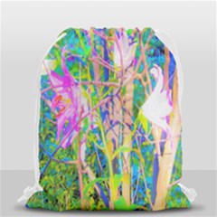 Abstract Oriental Lilies In My Rubio Garden Drawstring Bag (small) by myrubiogarden