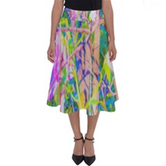 Abstract Oriental Lilies In My Rubio Garden Perfect Length Midi Skirt by myrubiogarden
