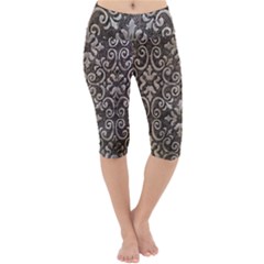 Wordsworth Metallic Pattern Lightweight Velour Cropped Yoga Leggings by DeneWestUK