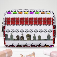 Halloween Borders Trick Or Treat Make Up Pouch (medium) by Wegoenart