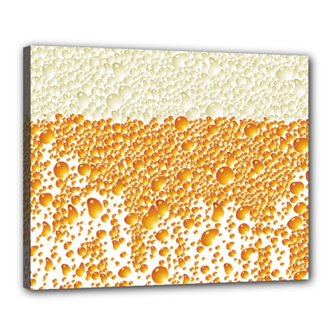 Beer Head Foam Cool Canvas 20  X 16  (stretched) by Wegoenart