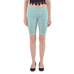 Mint Triangle Shape Pattern Yoga Cropped Leggings by picsaspassion