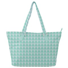 Mint Triangle Shape Pattern Full Print Shoulder Bag by picsaspassion