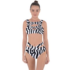Zebra Horse Pattern Black And White Bandaged Up Bikini Set  by picsaspassion