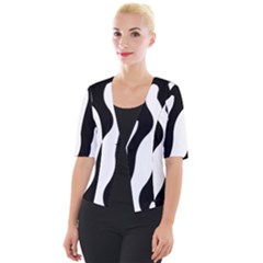 Zebra Horse Pattern Black And White Cropped Button Cardigan by picsaspassion