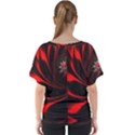 Abstract Curve Dark Flame Pattern V-Neck Dolman Drape Top View2