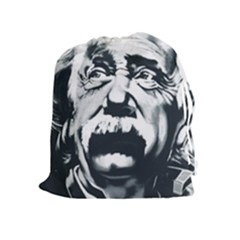 Albert Einstein Street Art Drawstring Pouch (xl) by Wegoenart