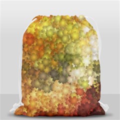 Autumn Kaleidoscope Art Pattern Drawstring Bag (small) by Wegoenart
