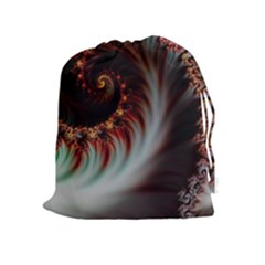 Digital Fractal Fractals Fantasy Drawstring Pouch (xl) by Wegoenart
