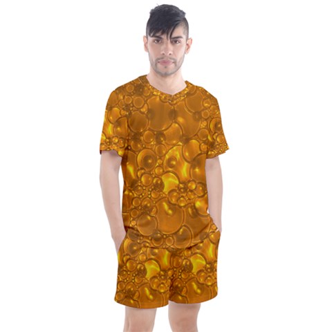 Bubbles Circles Template Texture Men s Mesh Tee And Shorts Set by Wegoenart