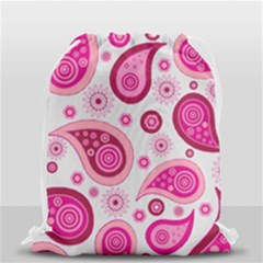 Paisley Pattern Art Background Drawstring Bag (small) by Wegoenart