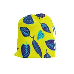 Leaves Pattern Picture Detail Drawstring Pouch (large) by Wegoenart