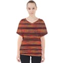 Colorful Abstract Background Strands V-Neck Dolman Drape Top View1