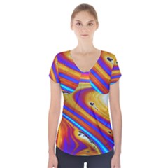 Abstract Architecture Background Short Sleeve Front Detail Top by Wegoenart