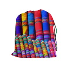 Substances Colorful Towels Scarf Drawstring Pouch (xl) by Wegoenart