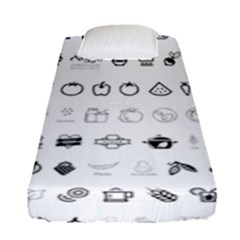 Vegan Vegetarian Icons Food Eat Fitted Sheet (single Size) by Wegoenart