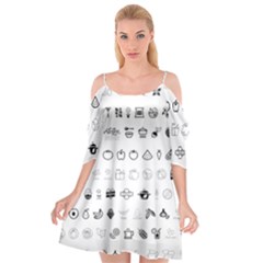Vegan Vegetarian Icons Food Eat Cutout Spaghetti Strap Chiffon Dress by Wegoenart