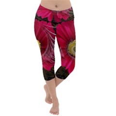 Fantasy Flower Fractal Blossom Lightweight Velour Capri Yoga Leggings by Wegoenart