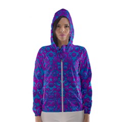 The Eyes Of Freedom In Polka Dot Hooded Windbreaker (women) by pepitasart